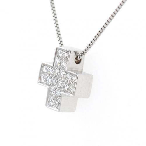 Ciondolo a croce in moissanite, argento sterling placcato oro