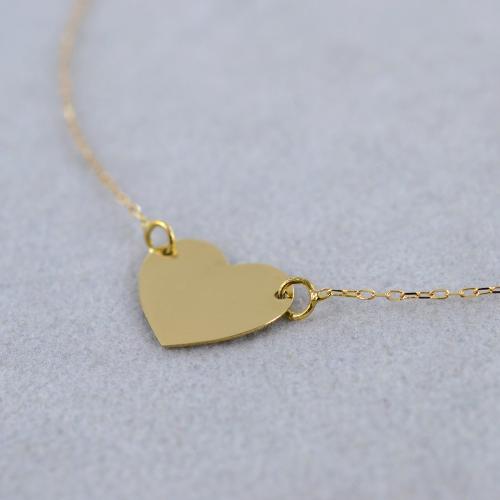 Collana Con Ciondolo Cuore Puff In Oro 14K Look