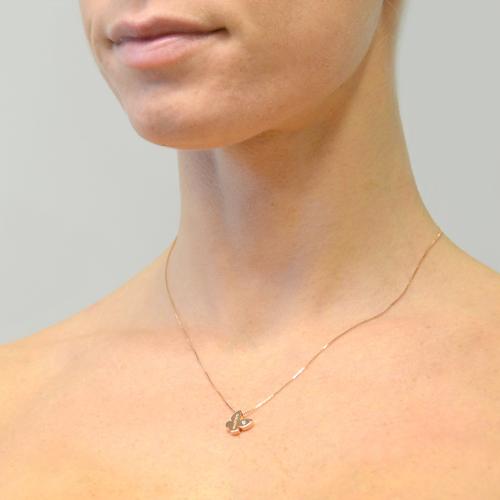 Ciondolo Doppia Farfalla Per Donna – Oro Rosa/oro/argento 18K – Catena Clavicola 40+5.5 Cm