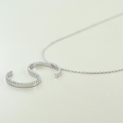 Lettera Di Strass Di Strass Di Cristallo Bohémien Collana A - Foto 3