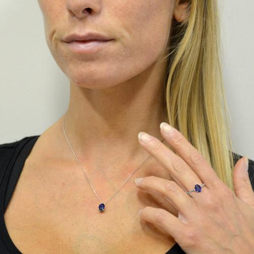 Collana con new arrivals zaffiro blu