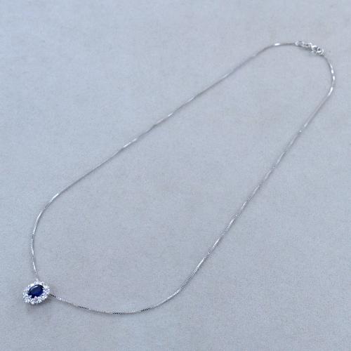 Collana Oro Con Ciondolo A Graffetta Ovale Aperta Per Donna Girocollo 36 Cm - 4