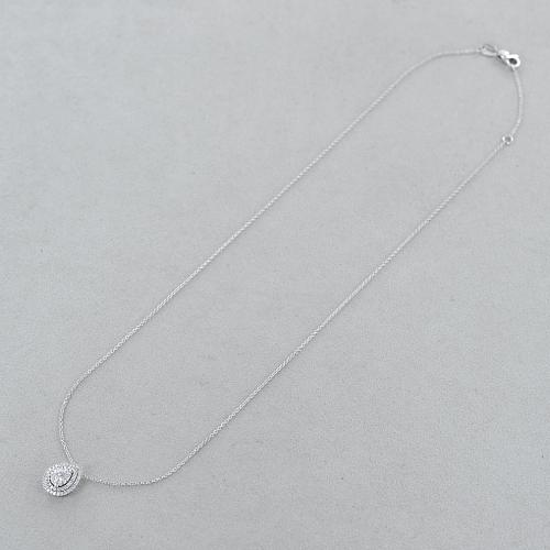 Tuscany Silver Pendente A Goccia Con Diamanti In Argento 925 Su Catena Curb 46 Cm - Gioiello Etico