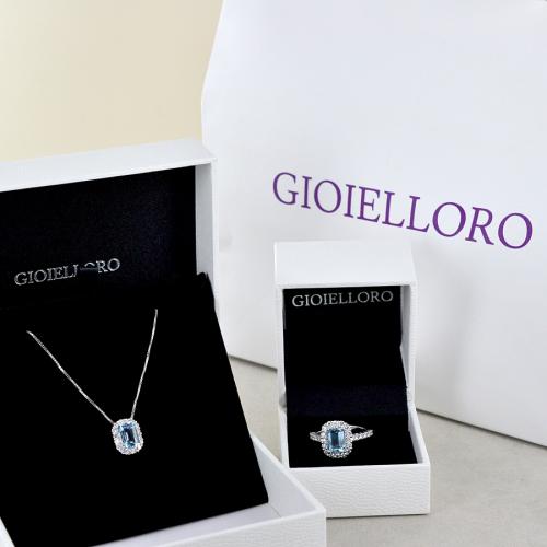 Collana donna in argento 925 con ciondolo pendente di vera acquamar... | su