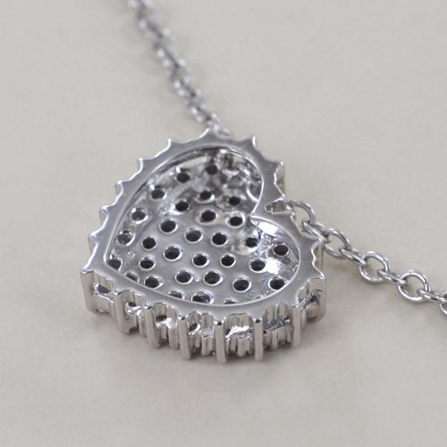 GYXYZB Moda Semplice Ciondolo A Forma di Cuore Collana per Donna Gioielli in Argento 925 con Banchetto di Fidanzamento Cristallo Polvere