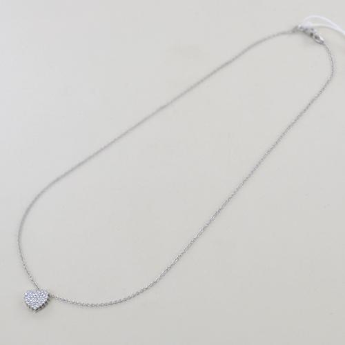 Collana Cuore Con Cristallo E Micro Pavé – Argento – Ciondolo Per Laurea O Amicizia – Regalo Per Donne
