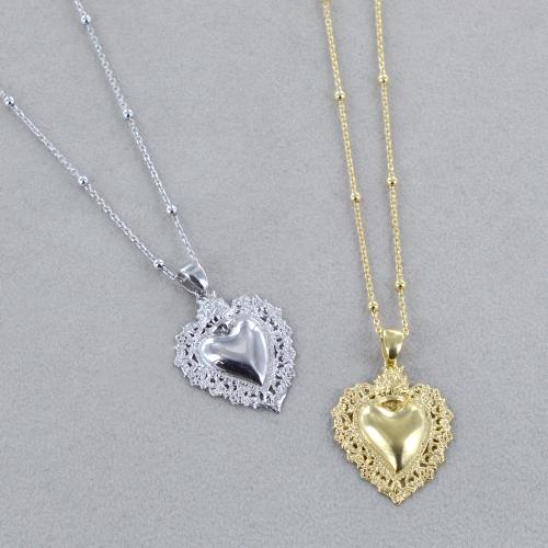 Collana Tuscany Silver Con Pendente Cuore In Argento 925 Riciclato - Catena 46 Cm - Regalo In Confezione - 2