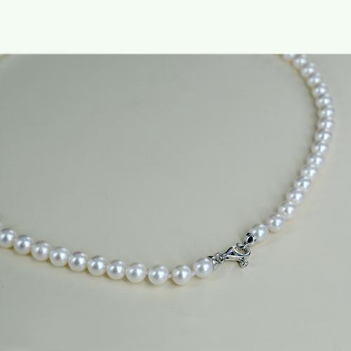 Collana Donna Di Perle Di Conchiglia Akoya Naturali Da 8 Mm Chakra