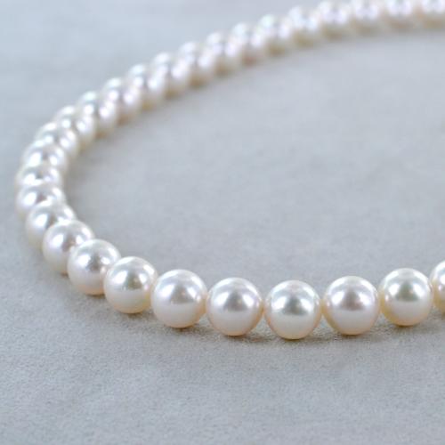 Collana Di Perle Akoya Coltivate Bianche 8-9 Mm - Nuova, Lunghezza 18 Pollici (45 Cm) - Foto 3
