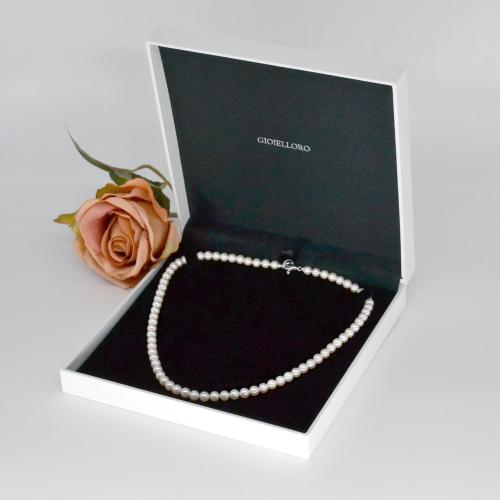 TreasureBay Collana Di Perle D'acqua Dolce 8-9 Mm - Lunghezza 75 Cm - Elegante E Senza Tempo, In Confezione Regalo