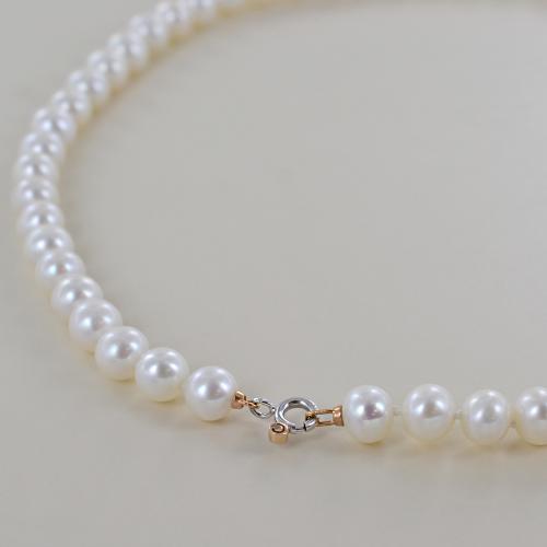 Collana Di Perle Coltivate D'acqua Dolce Da 6-7mm Per Donna, Collana Di - Foto 10