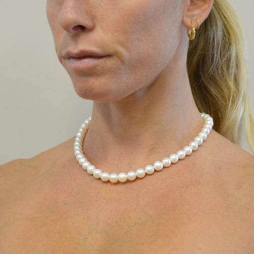 Collana 45 cm | perle di coltura | perle d'acqua dolce | perle nere