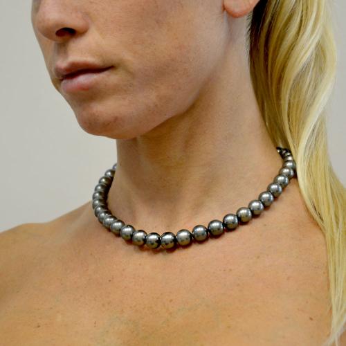 Collana filo di Perle nere di Tahiti 10 mm