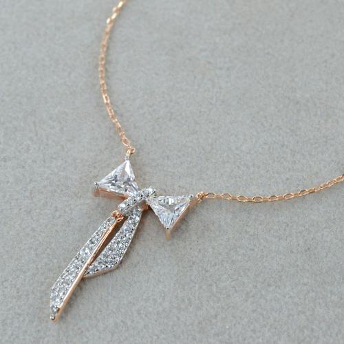 SLUYNZ Collana A Y Con Ciondolo Fiocco In Argento Sterling 925 E Zirconi - Elegante E Ipoallergenica Per Donne E Ragazze