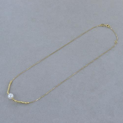 GD Signs Catena A Y Con Perla D'acqua Dolce In Acciaio Inox, Placcata Oro 18K, Lunghezza 62 Cm Regolabile - 2