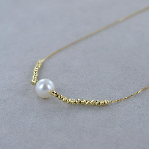 GD Signs Collana A Y Con Perla D'Acqua Dolce – Catana Ancora In Acciaio Inossidabile – Oro O Argento