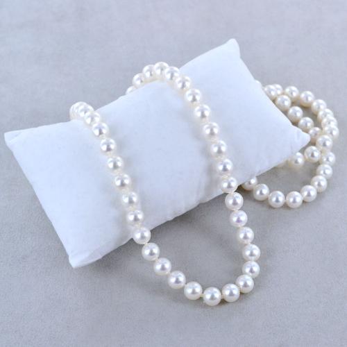 Collier Perles Biwa Saumon Filo – Perles De 5 à 8,5 Mm, Longueur 42 Cm, Neuves Avec étiquettes