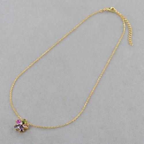 Tuscany Silver Collana In Argento 925 Con Pendente Fiore E Zirconi Multicolore – Catana Grumetta 46 Cm, Gioiello Elegante Per Donna