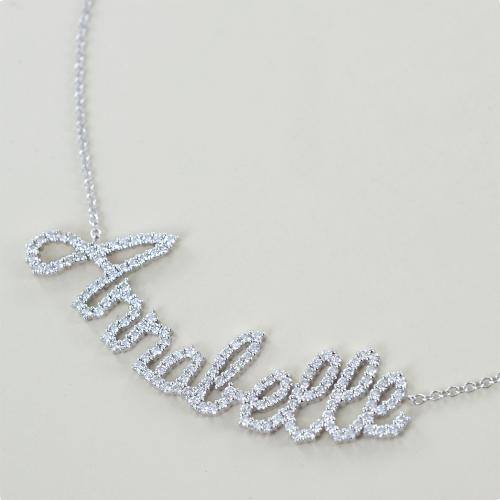 Collana con nome sales oro bianco e diamanti