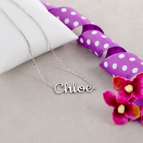 Collana personalizzata con nome e fiore di nasca, regalo per mamma