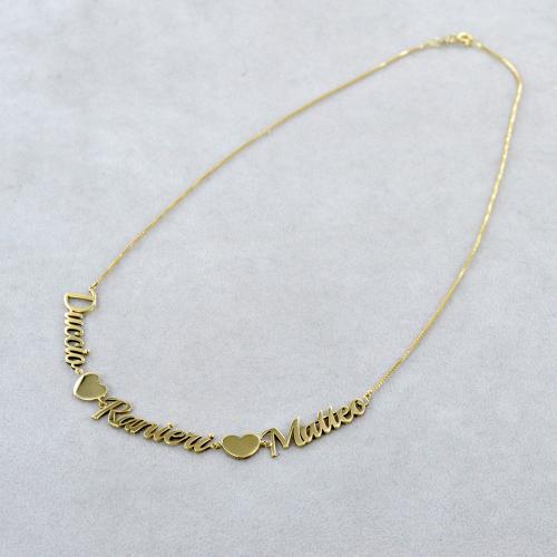 Collana Regalo Donna Personalizzata Collana Targa Personalizzata Con Nome, Placcata Oro 14K, Doppia Scritta 3D – Regalo Perfetto Per Lei, Qualsiasi - Foto 9