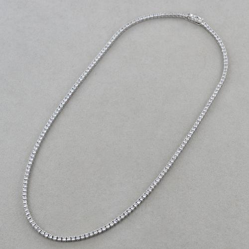 Collana da tennis con diamanti taglio baguette e taglio