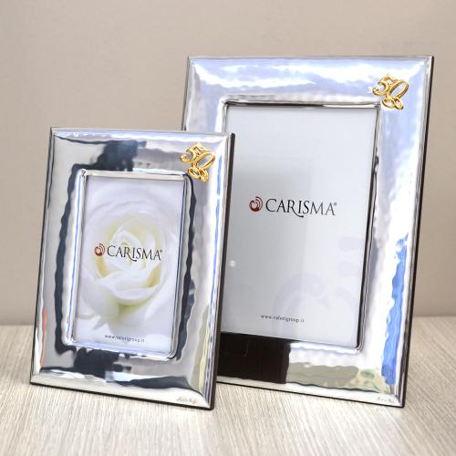 CORNICE IN ARGENTO ANNIVERSARIO NOZZE D ORO 13X18 CM | - La tua g
