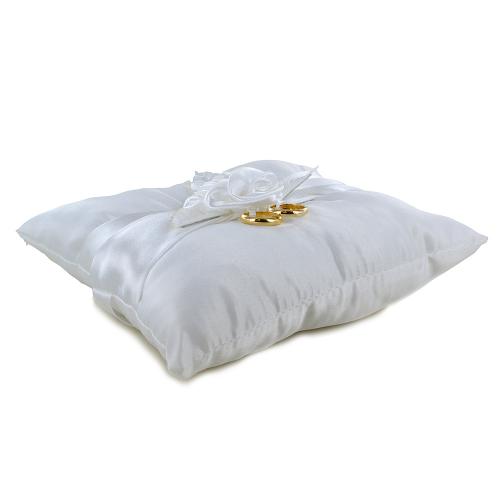 Cuscino Portafedi Nuziale In Raso E Pizzo - 15x15cm Per Cerimonie, Proposte E Decorazioni Matrimonio