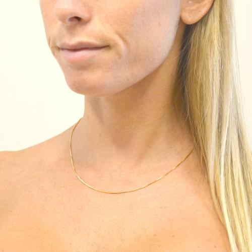 collana girocollo argento925 galvanizzato oro rosa e