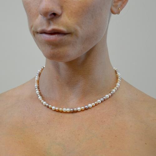 Collana Di Perle Multi-Fila per Donna, Rodiato Placcato Eleganza Charm, Wedding Suite Beads Choker Collana, Con 1 Paio Di Orecchini Di Perle, per Compleanno Anniversario Natale San Valentino Regali