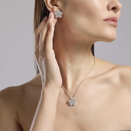Collana in argento con smeraldo sintetico | Gioielli
