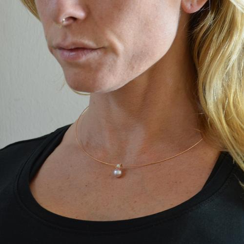 Collana di tipo opera con perle d'acqua dolce, lunghezza