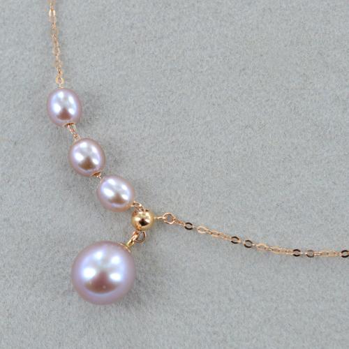 BNQL Collana Con Ciondolo Orchidea Oro Rosa E Perla A Goccia – Gioiello In Acciaio Inox, Regalo Per Donna
