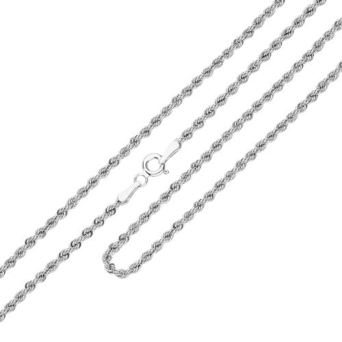 JewelryAffairs Collana Catena Singapore In Oro Bianco 14kt - Larghezza 1.5mm - Scegli La Lunghezza (40-61 Cm) - Scatola Regalo Inclusa