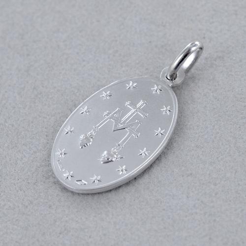Medaglia miracolosa in oro bianco 18 Kt 750 Madonna -623/VE