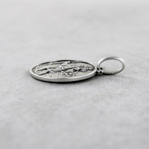 Collana San Cristoforo Con Medaglia Dei Sette Arcangeli - San Michele, Giorgio, Barbara - Ciondolo In Acciaio Inox 316L, Regalo Religioso Per Uomo E Donna
