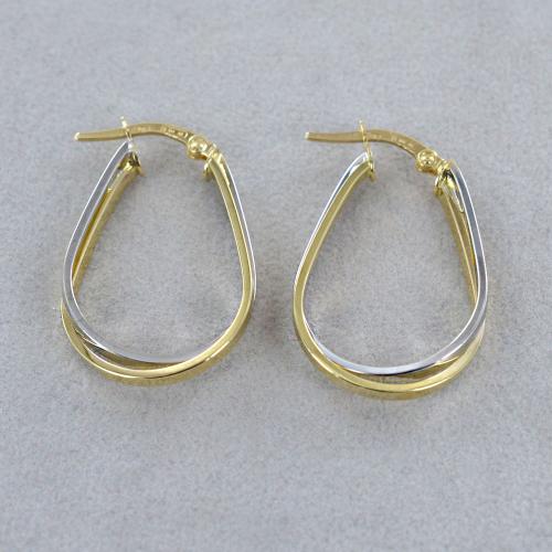 Orecchini A Cerchio Lunghi Smaltati 85mm | Giallo Fluo/Bianco/Oro | Leggeri E Alla Moda - 5