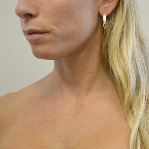 Orecchini a cerchio ovali lucidi in oro bianco 14K - Lovely Rita's