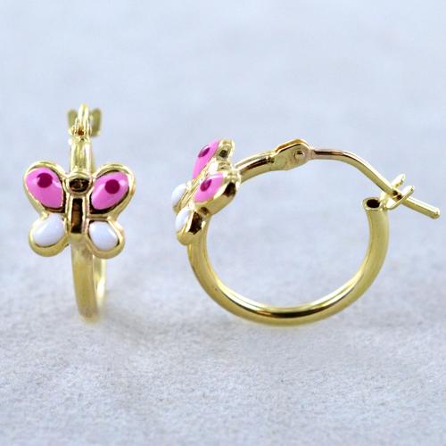 Orecchini in oro sterling certificato, da bambina/donna, motivo