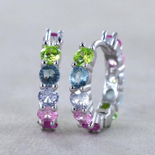 Orecchini In Argento Sterling Con Topazio Mistico Arcobaleno - Foto 7