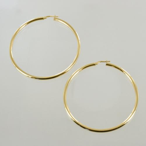 Orecchini A Cerchio Aperto Borchie - Orecchino Cerchio Da 3 - Foto 2