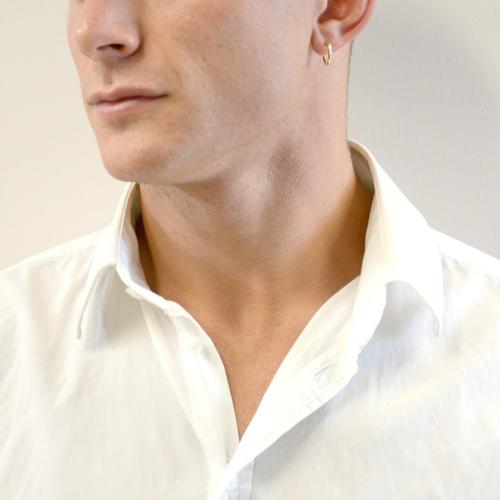 Aretes Huggies De Oro Blanco 14K Con Diamantes 11302DWE4WXA1M - Foto 9