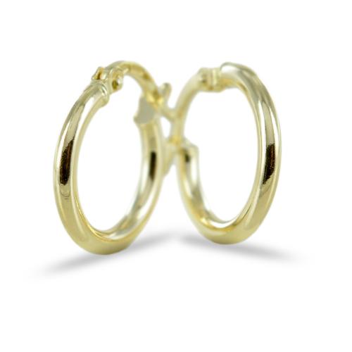 Orecchini A Cerchio Oro Giallo 14kt 585, Chiave Greca, Diametro 23mm – Prins Jewels, Regalo Italia
