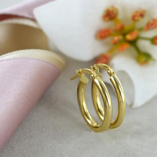 Orecchini Martellati A Cerchio Aperto In Oro Giallo 750 | GV - Foto 11