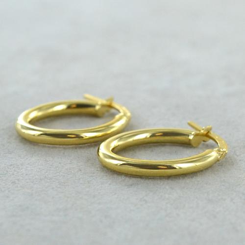 Orecchini Martellati A Cerchio Aperto In Oro Giallo 750 | GV - Foto 4
