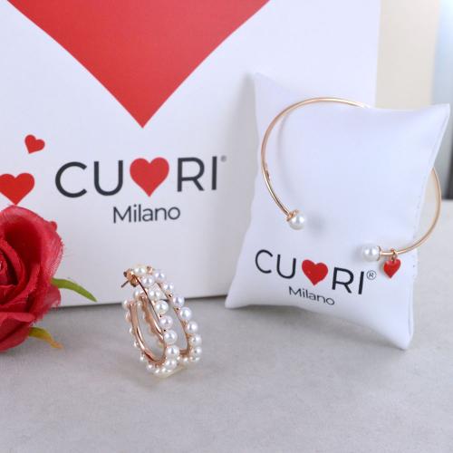 Orecchini A Cerchio Adami & Martucci – Argento Sterling E Maglia In Nylon, Placcato Rosa, Nuovi Con Etichette