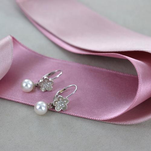 Orecchini Margherita In Argento 925 Placcato Oro E Zirconi Bianchi - Foto 8