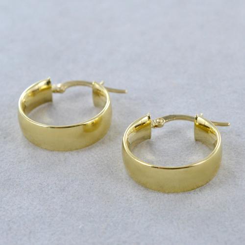 Orecchini Cerchio Bambù Grandi in Argento 925 in bagno d'oro