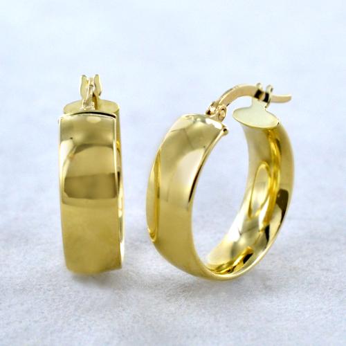 Orecchini A Cerchio 45mm In Argento Placato Oro Giallo - Foto 5