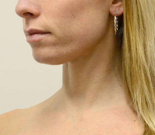 Orecchini A Cerchio Donna Con Ciondolo Campana E Cristalli Colorati - Bigiotteria Italiana, Regalo Con Confezione